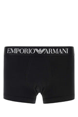 Men's Stretch Cotton Boxer Black Elastane Bodysuits