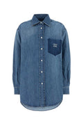 Women's Denim Oversize Shirt Blue Trochusniloticus