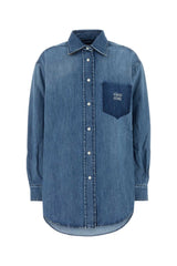 Women's Denim Oversize Shirt Blue Trochusniloticus