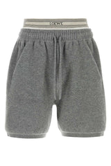 Men's Grey Wool Blend Bermuda Shorts Greymelangewhite