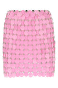 Women's Sequin-Embellished Skirt Pink Plastic Metal Silver