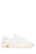 Boys' May Nappa Upper Suede Sta Opticwhite Goat Leather Cow Sneaker