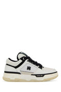 Men's Two-Tone Mesh And Leather Ma-1 Sneakers Whiteblack