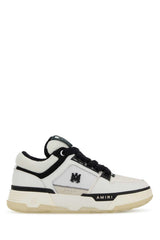 Men's Two-Tone Mesh And Leather Ma-1 Sneakers Whiteblack