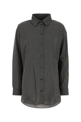 Women's La Chemise Dhomme Shirt Gray Virgin Wool Elastane