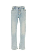 Men's Light-Wash Denim Jeans Blue Cotton