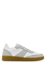 Unisex Two-Tone Synthetic Leather Plain Sneakers Cafcaramel
