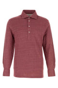Men's Linen-Cotton Polo Shirt Purple
