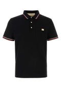 Men's Striped-Trim Cotton Polo Black