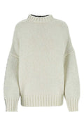 Women's Two-Tone Acrylic Blend Sweater White Nylon Mohair