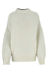 Women's Two-Tone Acrylic Blend Sweater White Nylon Mohair