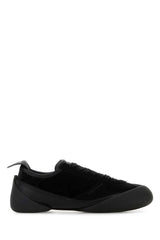 Women's Black Canvas And Suede Sneakers Blackblackblack