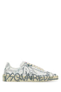 Men's Printed Leather Rider Sneakers Whiteblack