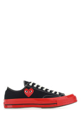 Unisex Canvas With Heart Logo Sneaker Black Cotton