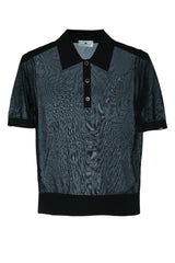 Women's Tricot Polo Black