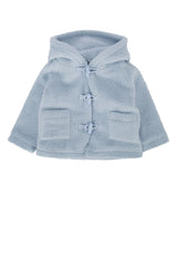 Boys' Felted Fleece Hooded Jacket Blue Polyester