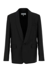 Men's Wool-Silk Blend Blazer Black Blazers