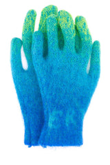 Unisex Mohair Blend Gloves Blue Nylon Wool