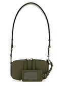 Women's Camera Shoulder Bag Green Leather Llining