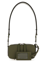 Women's Camera Shoulder Bag Green Leather Llining