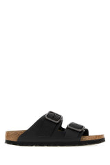 Unisex Black Leather Arizona Slippers Wb Vintage Wood Flat Shoes