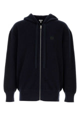 Men's Anagram Hoodie Navy Wool Jacket
