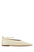Women's Flat Ivory Leather Caprina