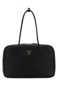 Women's Textured Deer Leather Shoulder Bag Black