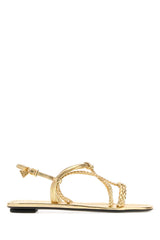 Women's Braided Nappa Leather Sandal Gold