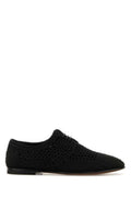 Men's Crochet Lace-Up Oxford Black Viscose