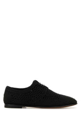Men's Crochet Lace-Up Oxford Black Viscose