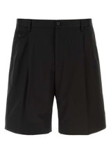 Men's Black Stretch Cotton Bermuda Shorts Nero Co Ea