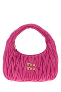 Women's Ruched Suede Shoulder Bag Pink Lambskin