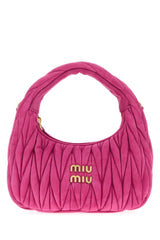 Women's Ruched Suede Shoulder Bag Pink Lambskin