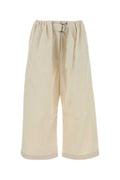 Women's Belted Trouser Beige Cotton Silk