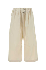 Women's Belted Trouser Beige Cotton Silk