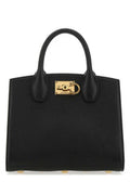 Women's Top Handle Bag Black Leather