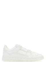 Men's White Leather Freedots Sneakers Biancobiancobiancobianco