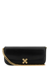 Women's Flower Crossbody Bag Black Skull