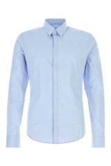 Men's Dress Shirt Blue Cotton Polyester Polyurethane