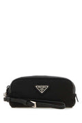 Women's Black Re-Nylon Pouch Nero Poliammidericiclata-Vitello Beauty Case Accessory