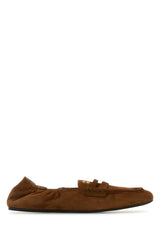 Women's Suede Leather Loafer Brown Lambskin