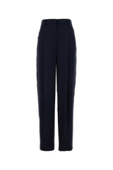Women's Pinces Trousers Navy Silk