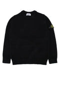 Boys' Crew Neck Black Sweater Fibra Poliammidica Cotton