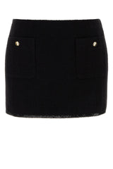Women's Wool-Blend Knit Skirt Black Polyester