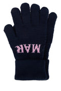 Boys' Logo-Embroidered Knit Gloves Navy Mixed Fibres