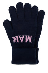 Boys' Logo-Embroidered Knit Gloves Navy Mixed Fibres