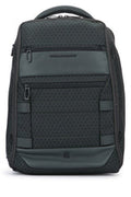 Unisex Quilted Nylon Laptop Backpack Gray With Leather