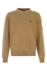 Men's Logo-Embroidered Cotton Sweater Beige