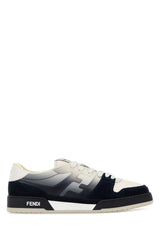 Men's Multicolor Leather Match Sneakers Navy+bianco Navy